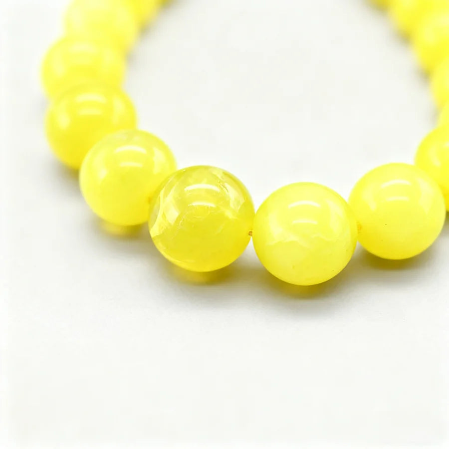 Genuine Natural Lemon Jade Bracelet Women Original Yellow Stone Wristband Jewelry Positive Energy Enhance Personal Charm Bangle  (GoldenCity)