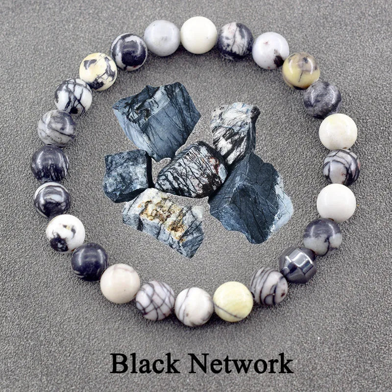 Genuine Natural Stone Bracelet Man Women Labradorite Red Tiger Eye Stone Bead Jewelry Hematite Cylinder Wristband Gift Wholesale  (GoldenCity)