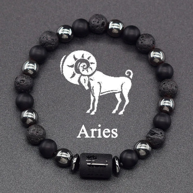 12 Zodiac Constellation Signs Bracelets for Men Women Real Natural Tiger Eye Sparrow Picture Stone Bead Bracelet Leo Taurus Gift  (GoldenCity)