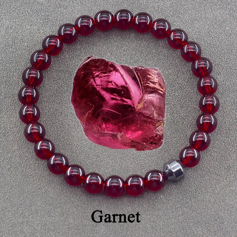 Genuine Natural Stone Bracelet Man Women Labradorite Red Tiger Eye Stone Bead Jewelry Hematite Cylinder Wristband Gift Wholesale  (GoldenCity)