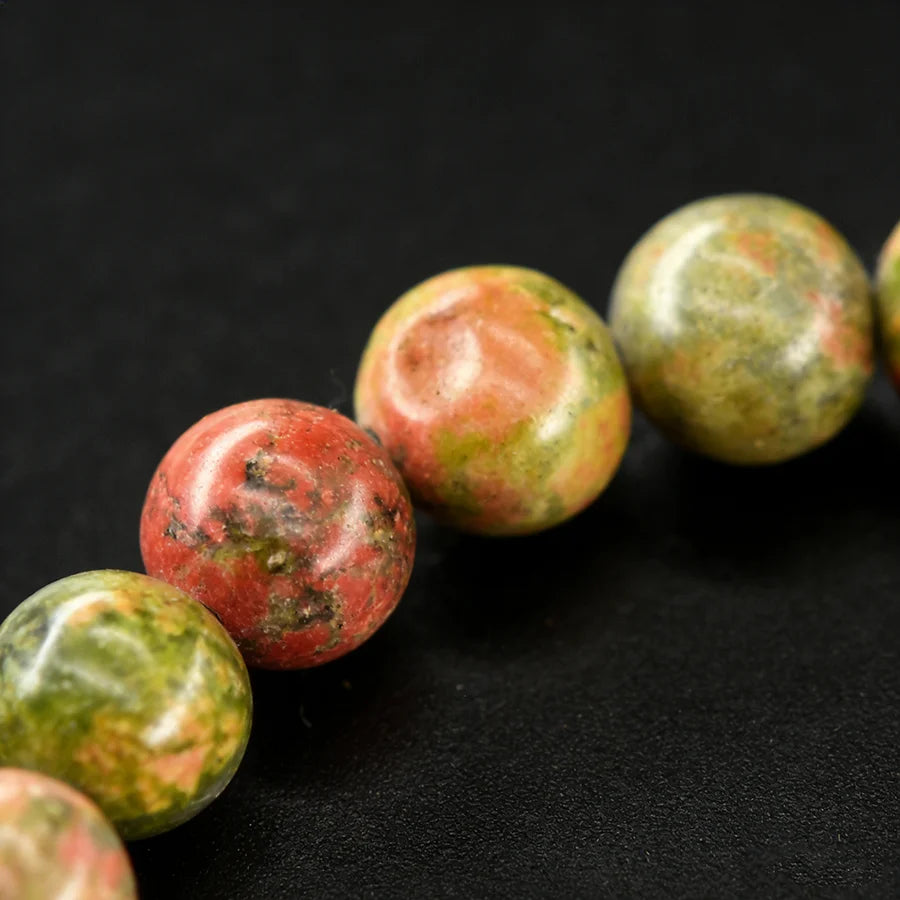 Dumbbell Barbell Shape Pendant Men's Fitness Bracelet Natural Unakite Stone Beads Bangle for Men Gym Strengthen the Muscle Gift  (GoldenCity)