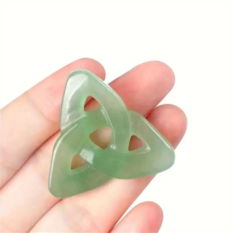 Natural Stone Lrish Knot Healing Cavring Tumble Ornament 1 Inch  (GoldenCity)