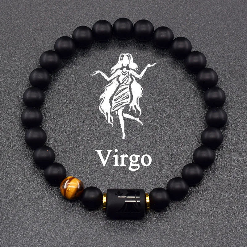 12 Constellation Signs Bracelet for Women Men 12 Zodiac Charm Bracelet Homme Capricorn Libra Leo Signs Jewelry on Hand Wholesale  (GoldenCity)