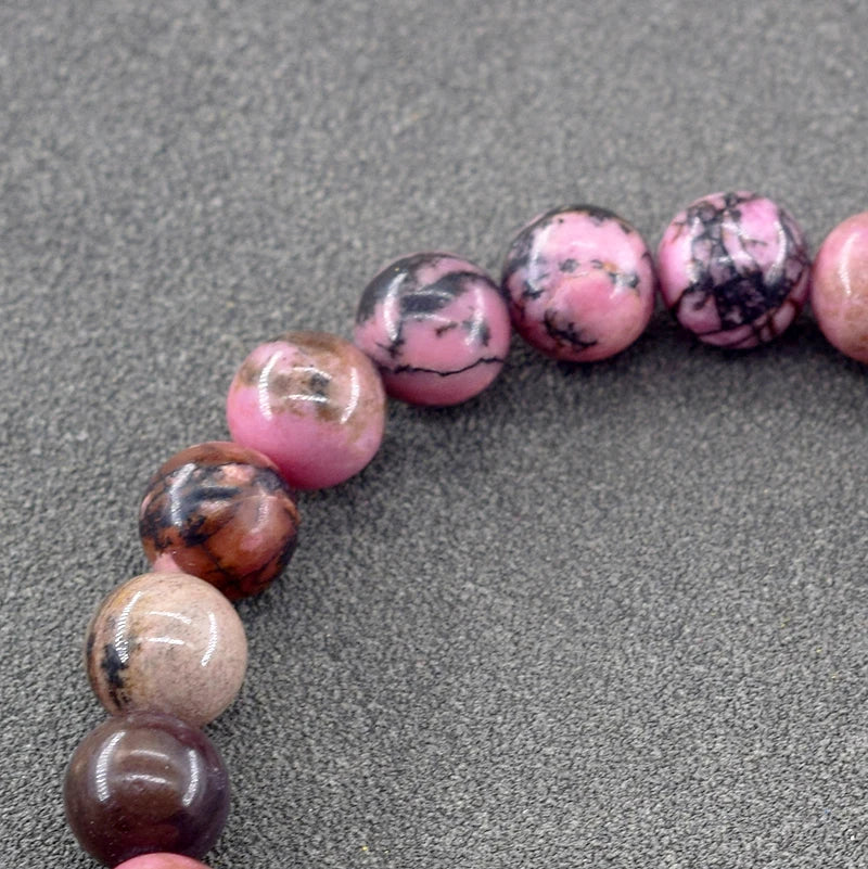 Natural  Rhodonite Stones Beads Bracelets for Women Reiki Yoga Bracelet Men Agate Quartzs Healing Bangle Wristband Jewelry Gift  (GoldenCity)