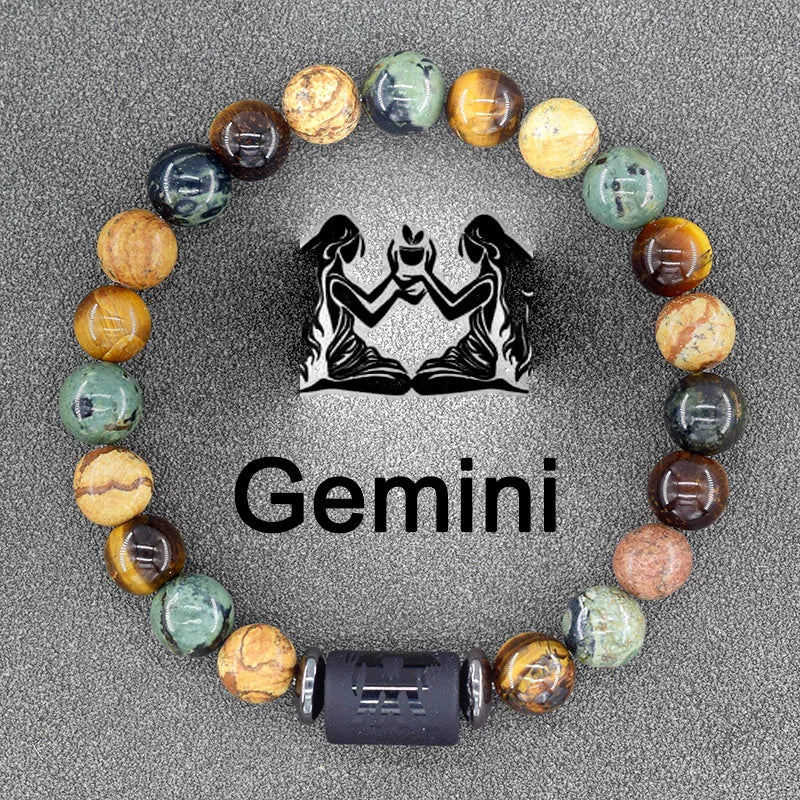 Zodiac Sign Bracelet Homme 12 Constellation Bangles Men Gemini Virgo Leo Libra Bracelet Women Friendship Gift Bracelet on Hand  (GoldenCity)
