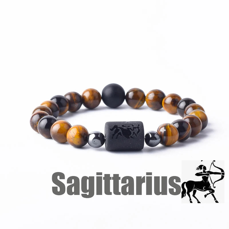 Zodiac Sign Bracelet Homme 12 Constellation Bangles Men Gemini Virgo Leo Libra Bracelet Women Friendship Gift Bracelet on Hand  (GoldenCity)