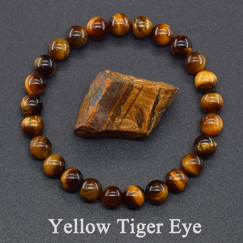Natural Stone Round Red Spider Web Stripe Network Beads Bracelet Women Stretch Handmade Jewelry Men Red Picasso Beads Wholesale  (GoldenCity)