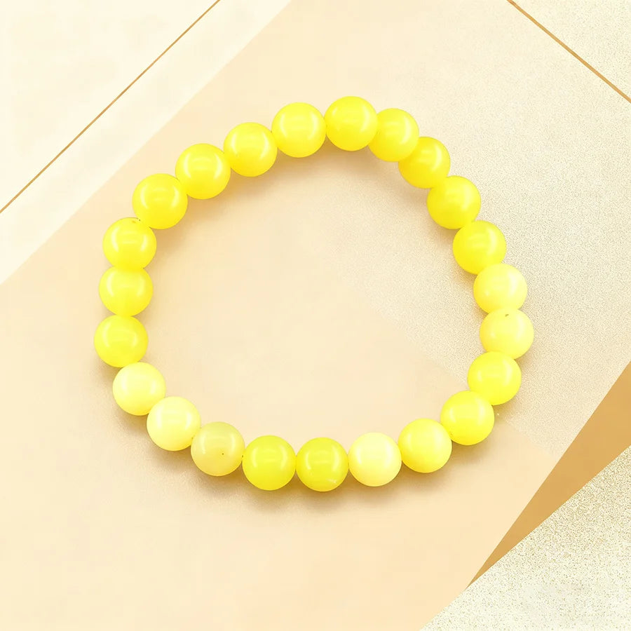 Genuine Natural Lemon Jade Bracelet Women Original Yellow Stone Wristband Jewelry Positive Energy Enhance Personal Charm Bangle  (GoldenCity)