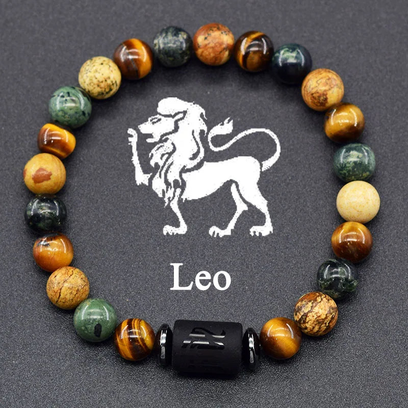 12 Constellation Signs Bracelet for Women Men 12 Zodiac Charm Bracelet Homme Capricorn Libra Leo Signs Jewelry on Hand Wholesale  (GoldenCity)