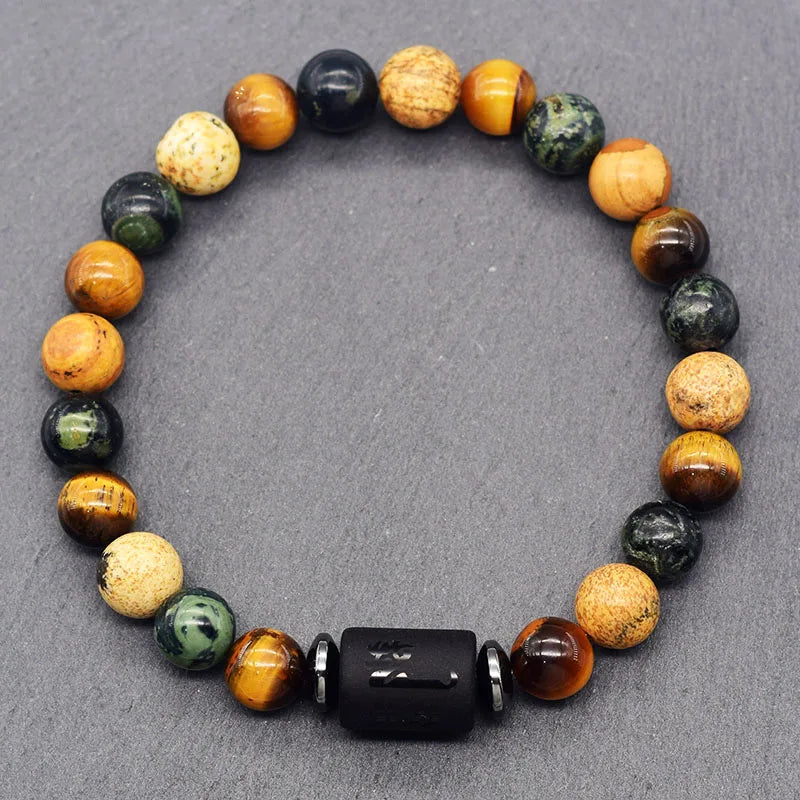 12 Constellation Signs Bracelet for Women Men 12 Zodiac Charm Bracelet Homme Capricorn Libra Leo Signs Jewelry on Hand Wholesale  (GoldenCity)