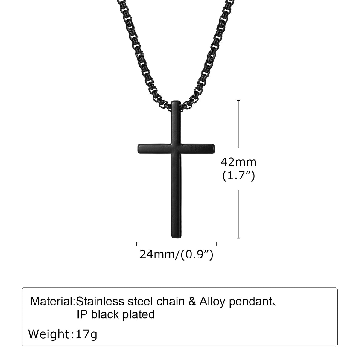 Unisex Box Chain Cross Necklaces, Men Women Stainless Steel Chain with Alloy Cross Pendant, Religious Faith Cross Necklace  (GoldenCity)