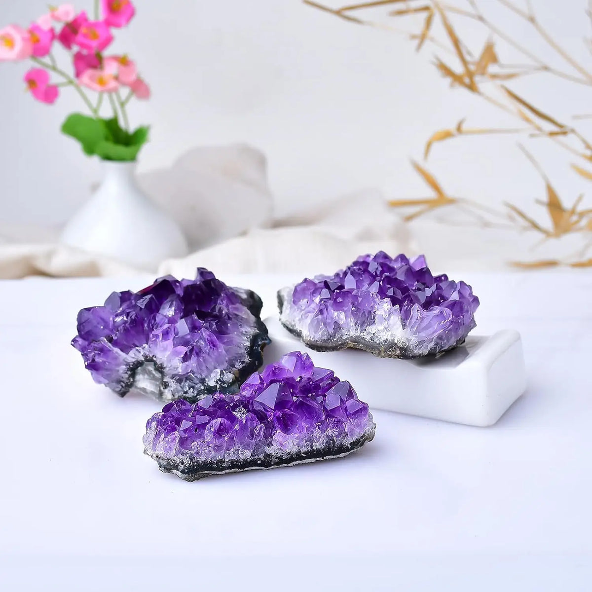 Golden City Energy – Natural Amethyst Crystal Cluster 30-70g Natural Amethyst Geode Cave Healing Crystal Stones Rock Cluster Druzy Witchcraft Raw Amethyst Gemstone Specimen  (GoldenCity)