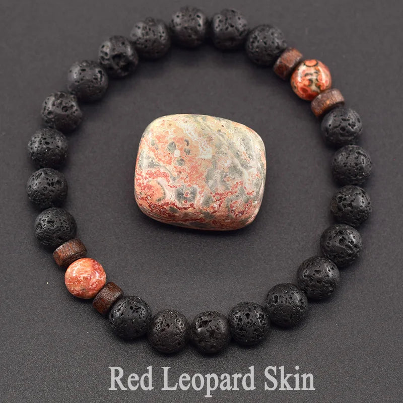 8mm Black Volcanic Beads Bracelet Men Natural Amehyst Crystal Bracelet for Women Body-Purfying Genuine Amethyst Natural Pulsera  (GoldenCity)