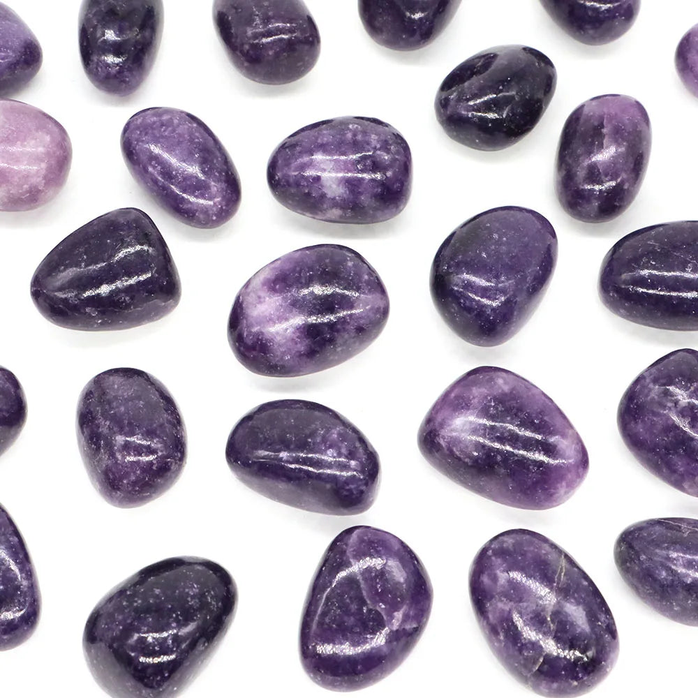 Natural Tumbled Stones Lilac Lepidolite Healing Crystal Energy Minerals Specimen Meditation Gems Aquarium Tank Garden Home Decor  (GoldenCity)