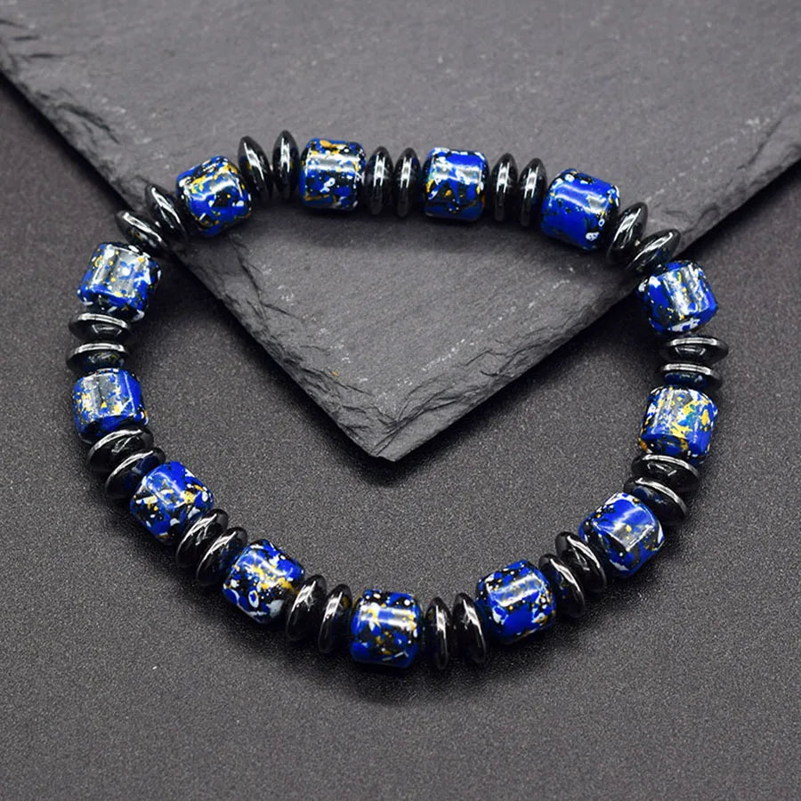 Bohemian Therapeutic No Magnetic Hematite Bracelet men Loss Weight Slimming Health Care Jewelry Women Promote Blood Circulation  (GoldenCity)