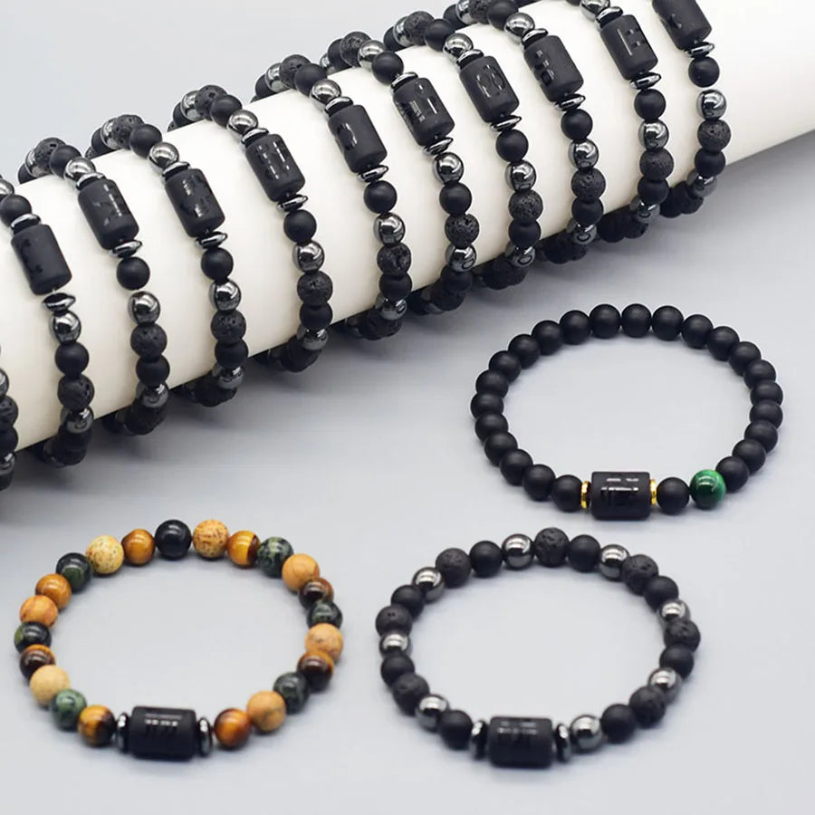 12 Zodiac Signs Bracelet Homme 12 Constellation Yellow Tiger Eye Wealth and Money Jewelry for Women Bracelet Friendship Gift  (GoldenCity)