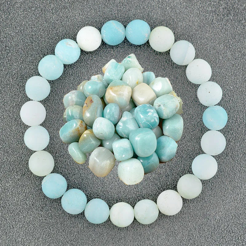 Genuine Natural Stone Bracelet Men Women Frosted Black Network Beads Jewelry Relieve Anxiety Wristband Couple Matching Gift  (GoldenCity)