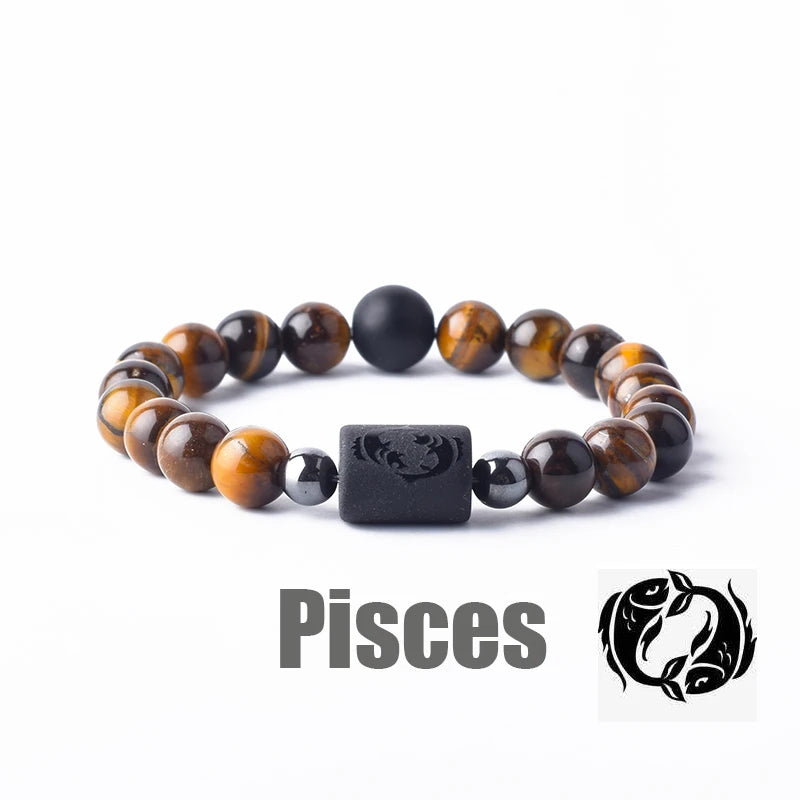 Zodiac Sign Bracelet Homme 12 Constellation Bangles Men Gemini Virgo Leo Libra Bracelet Women Friendship Gift Bracelet on Hand  (GoldenCity)
