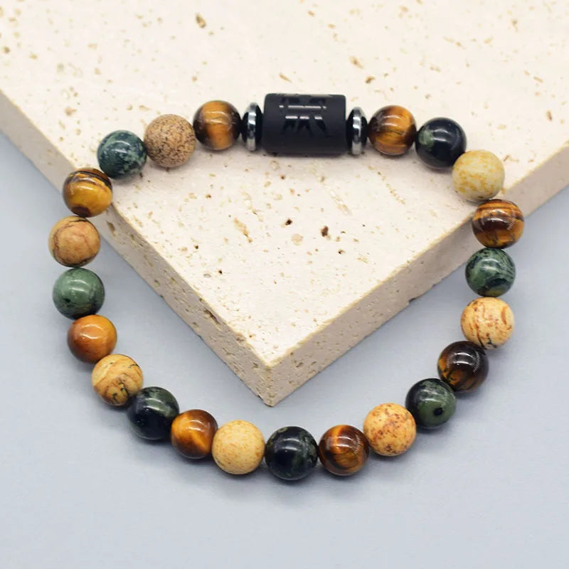 12 Constellation Signs Bracelet for Women Men 12 Zodiac Charm Bracelet Homme Capricorn Libra Leo Signs Jewelry on Hand Wholesale  (GoldenCity)