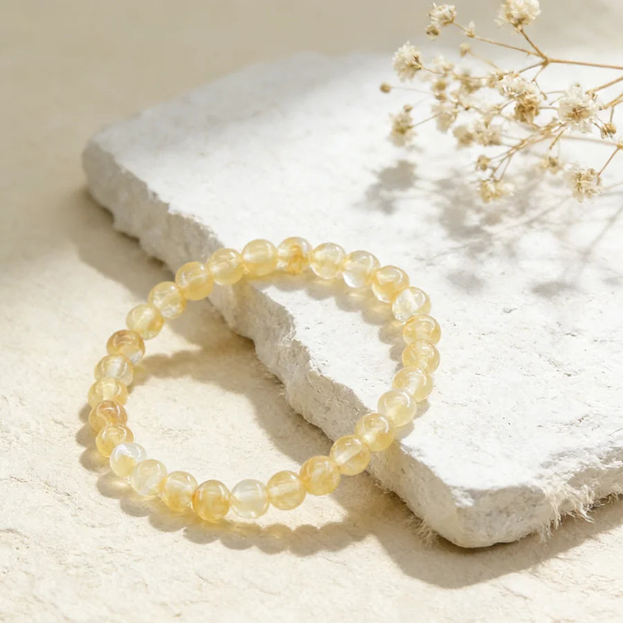 6mm Tea Waterlemon Stone Bead Bracelet Women Men Yoga Meditation Wristband Jewelry Gift for Girlfriend Girl Mother 1 Dollar Item  (GoldenCity)