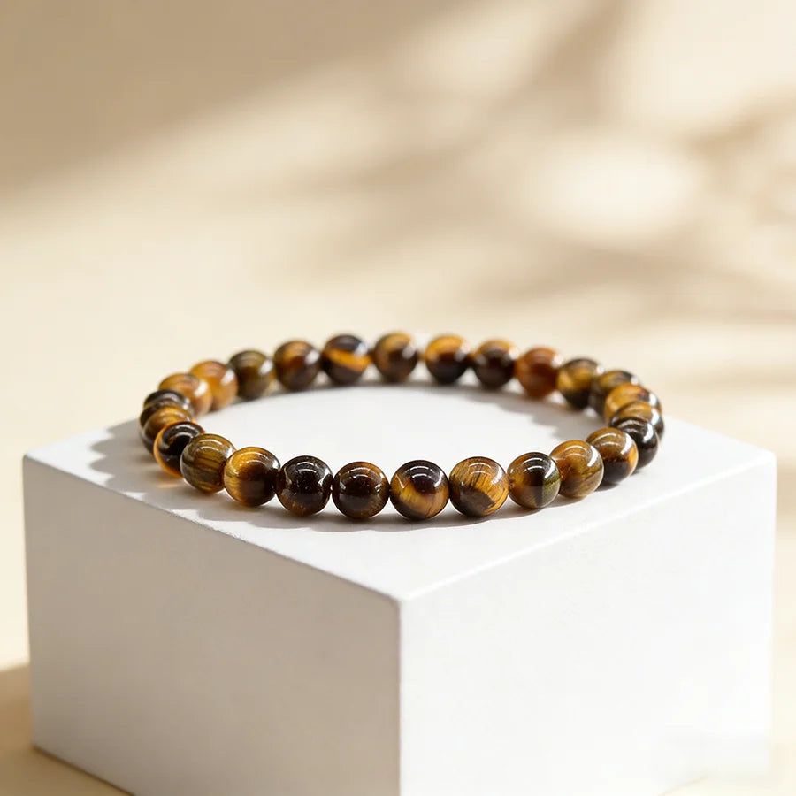 Natural Black Labradorite Stone Smooth Round Shape Beads Bracelet Fashionable Handmade Elastic Jewelry Accessories 1 Dollar Item  (GoldenCity)