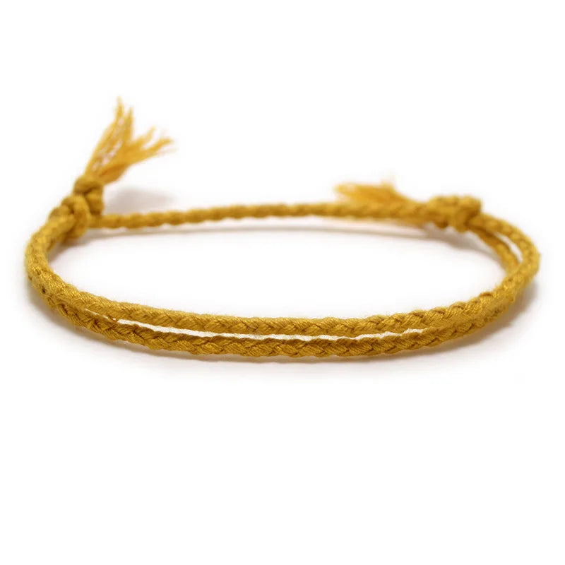 Lucky Woven Rope Handmade Bracelets For Women Men Simple 925 Tibetan Silver Bangle Adjustable 3PC Charm Bohemian Styles Gift  (GoldenCity)