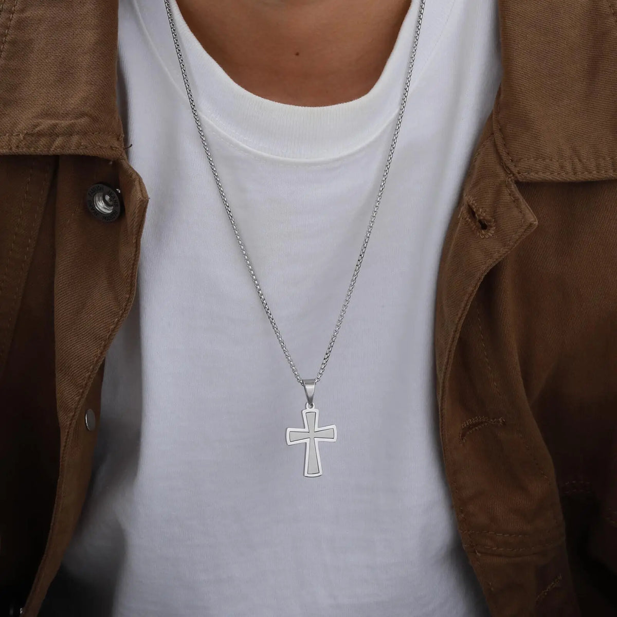 Faith Cross Pendant Necklaces for Men Women, Car Rear Mirror Decor Cross, Prayer Christian Necklaces Collar  (GoldenCity)