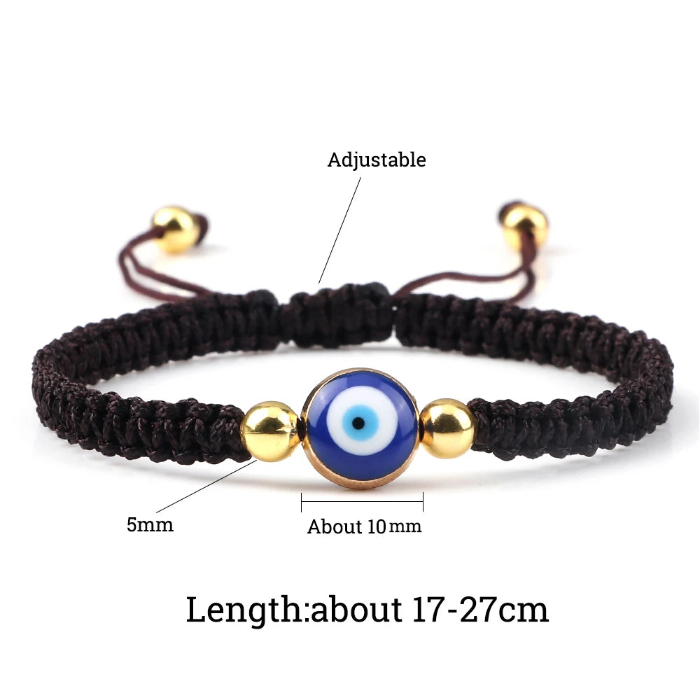 New Evil Eye Braided Bracelet Lucky Red Black Color Thread Couple Chain Handmade Prayer Bangles Pulsera Jewelry Gift for Friend  (GoldenCity)