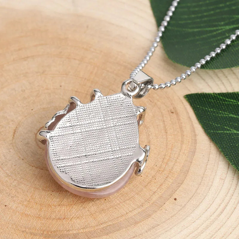 Vintage Wire Wrap Butterfly Gemstone Rose Quartz Amethyst Opalite Healing Crystal Pendant Necklace  (GoldenCity)