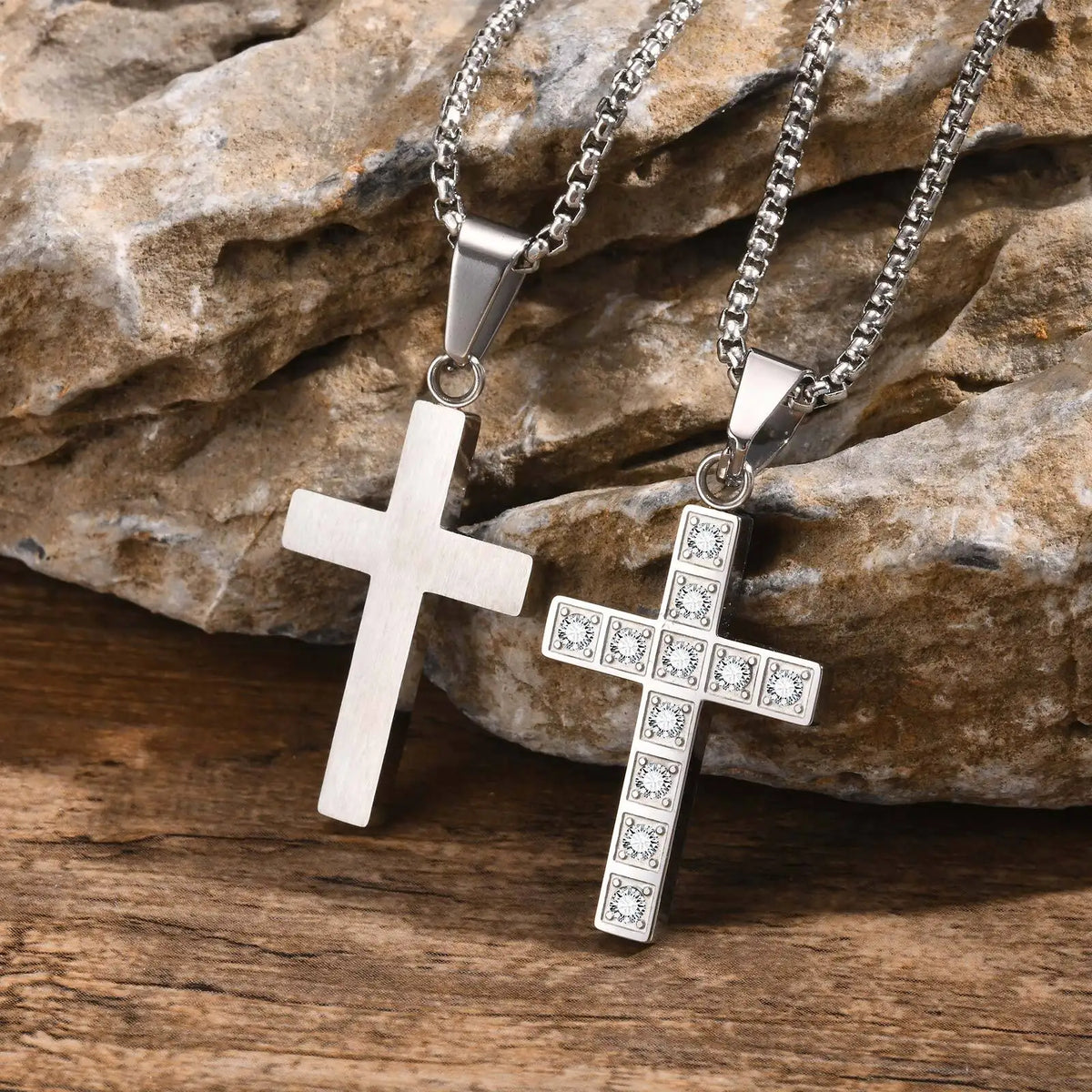 Faith Cross Pendant Necklaces for Men Women, Car Rear Mirror Decor Cross, Prayer Christian Necklaces Collar  (GoldenCity)