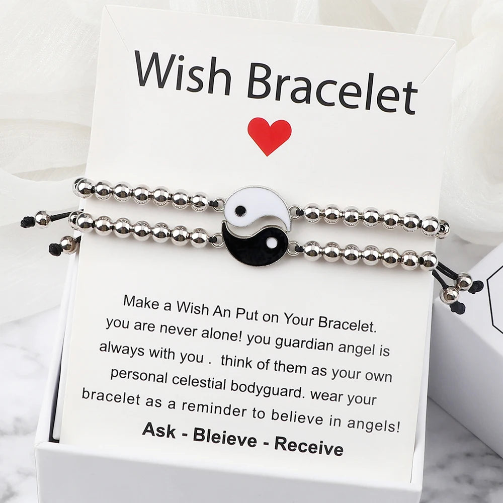 Charm YinYang Balance Copper Beads Bracelet Women Men Lucky Totem Pendant Couple Bracelet&Bangle Chain Pulsera Jewelry Gift  New  (GoldenCity)