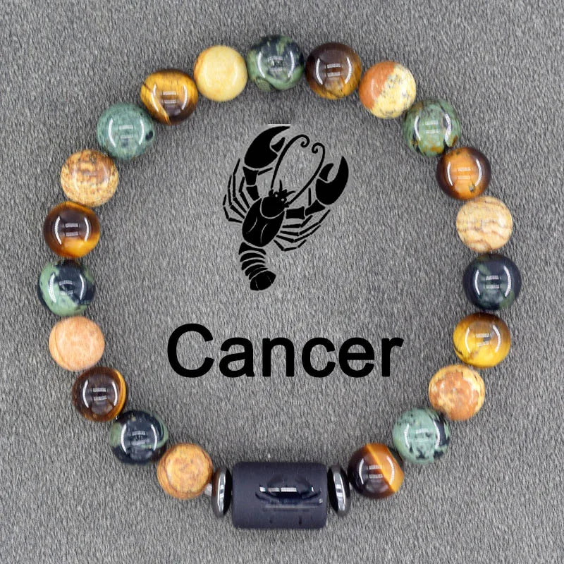 Zodiac Sign Bracelet Homme 12 Constellation Bangles Men Gemini Virgo Leo Libra Bracelet Women Friendship Gift Bracelet on Hand  (GoldenCity)