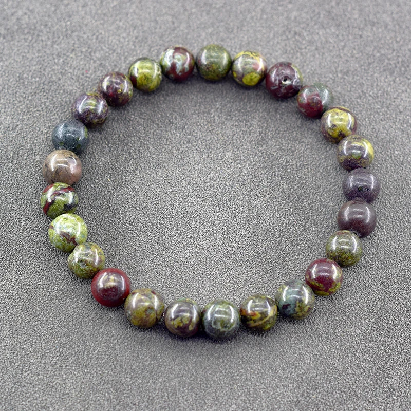 Real Natural Dragon Blood Stone Bracelet Homme Quartz Lava Tiger Eye Stone Beaded Reiki Yoga Healing Agates Jewelry for Men Gift  (GoldenCity)