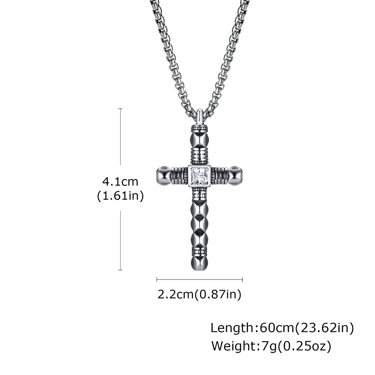 Gothic Crucifix Cross Necklace for Men, Stainless Steel Punk Christian Religion Faith Collar Gift for Him  (GoldenCity)