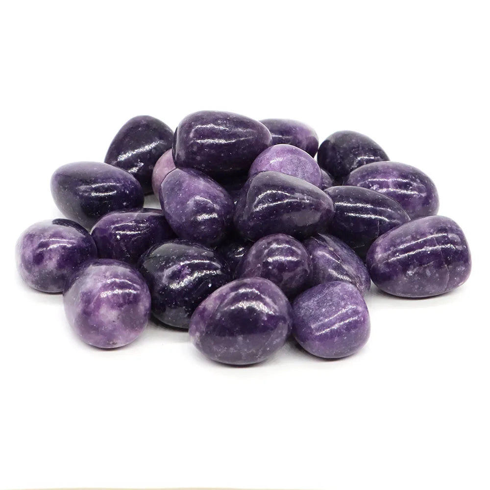 Natural Tumbled Stones Lilac Lepidolite Healing Crystal Energy Minerals Specimen Meditation Gems Aquarium Tank Garden Home Decor  (GoldenCity)
