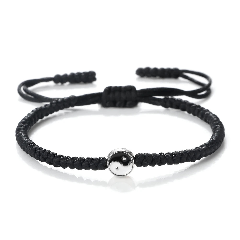 Mini Taichi Pendant Braided Bracelet Women Men Yinyang Balance Couple Bracelet&Bangles Chain Jewelry Vintage Pulsera Jewelry  (GoldenCity)