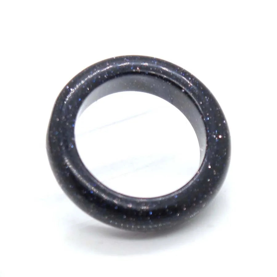 Naturtal Healing Crystal Stone Band Rings For Women Amethyst Rose Quartz Lapis Lazuli Labradorite Dainty Finger Ring Jewellery  (GoldenCity)
