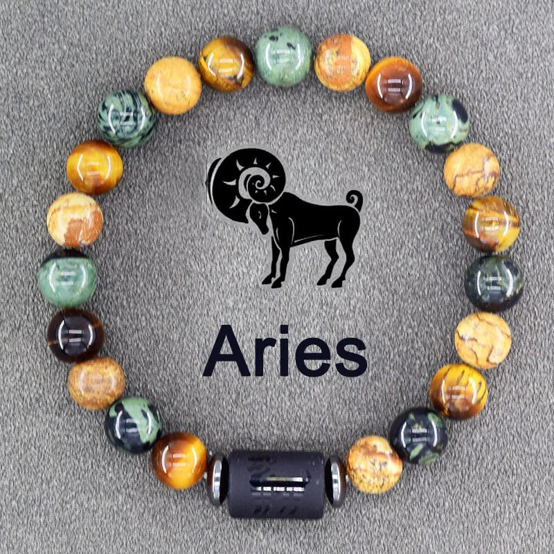 Zodiac Sign Bracelet Homme 12 Constellation Bangles Men Gemini Virgo Leo Libra Bracelet Women Friendship Gift Bracelet on Hand  (GoldenCity)