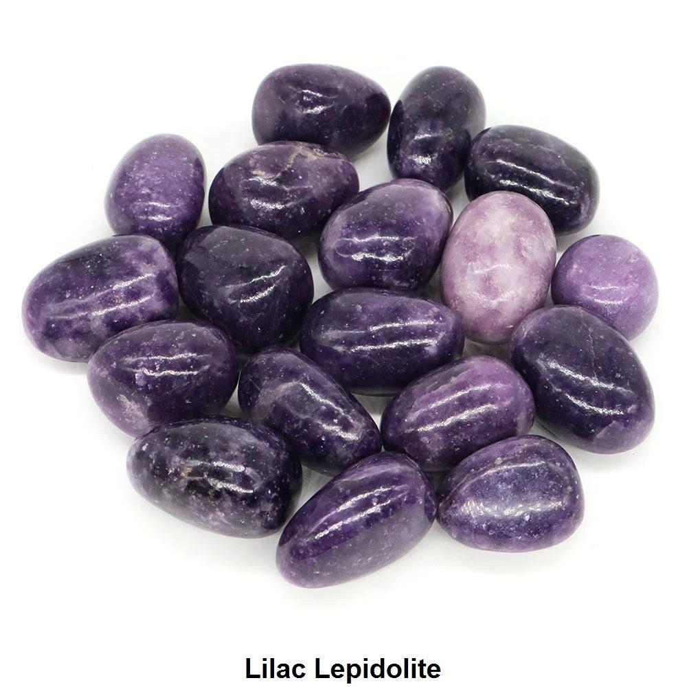 Natural Tumbled Stones Lilac Lepidolite Healing Crystal Energy Minerals Specimen Meditation Gems Aquarium Tank Garden Home Decor  (GoldenCity)