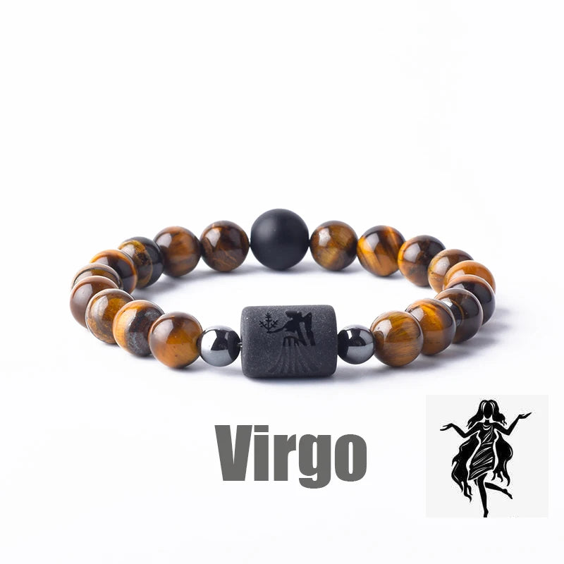 Zodiac Sign Bracelet Homme 12 Constellation Bangles Men Gemini Virgo Leo Libra Bracelet Women Friendship Gift Bracelet on Hand  (GoldenCity)