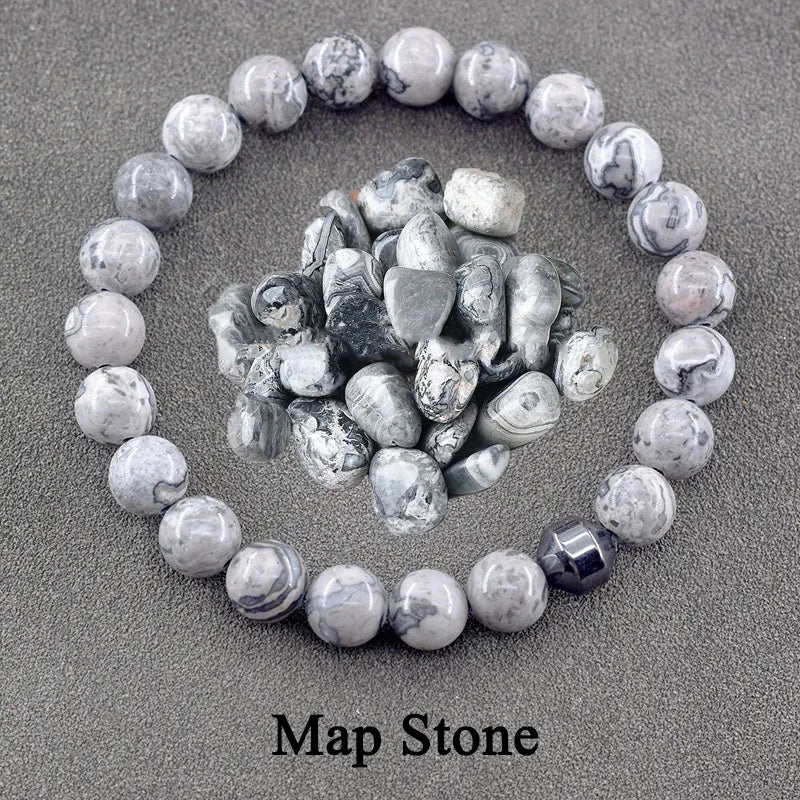Genuine Natural Stone Bracelet Man Women Labradorite Red Tiger Eye Stone Bead Jewelry Hematite Cylinder Wristband Gift Wholesale  (GoldenCity)