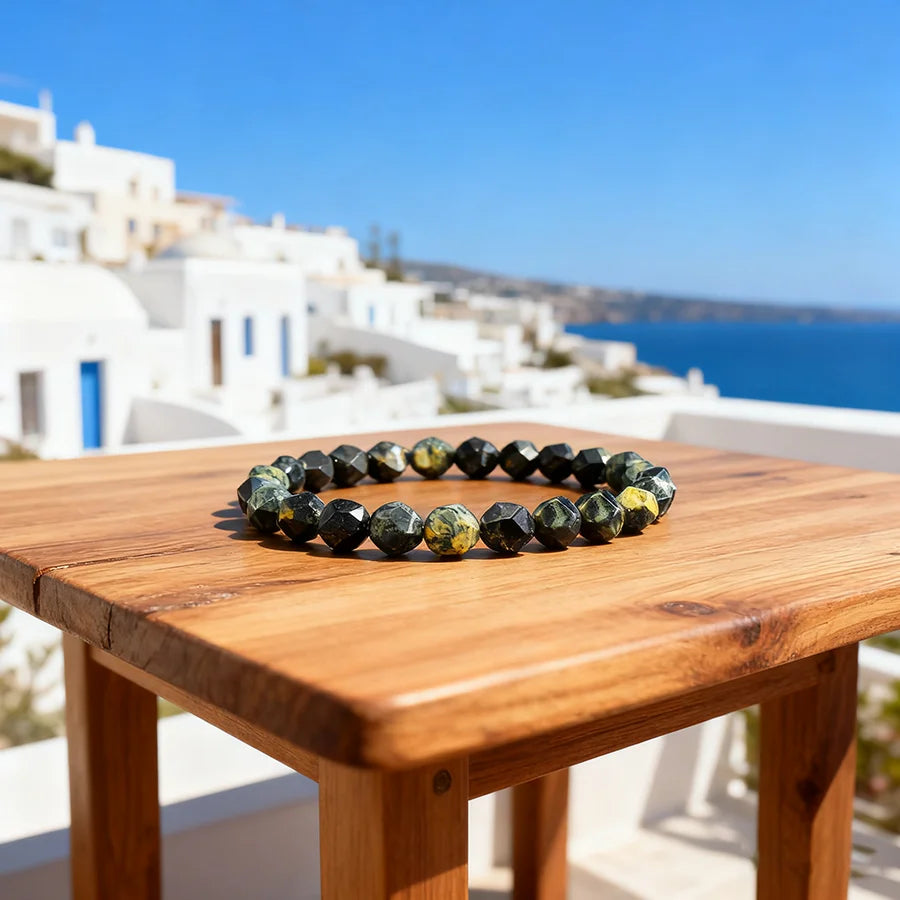 Irregular Natural Sparrow Bracelet Men Women Elastic Rope Wristband Jewelry for Women Original Stone Bangle Yoga Meditation Gift  (GoldenCity)