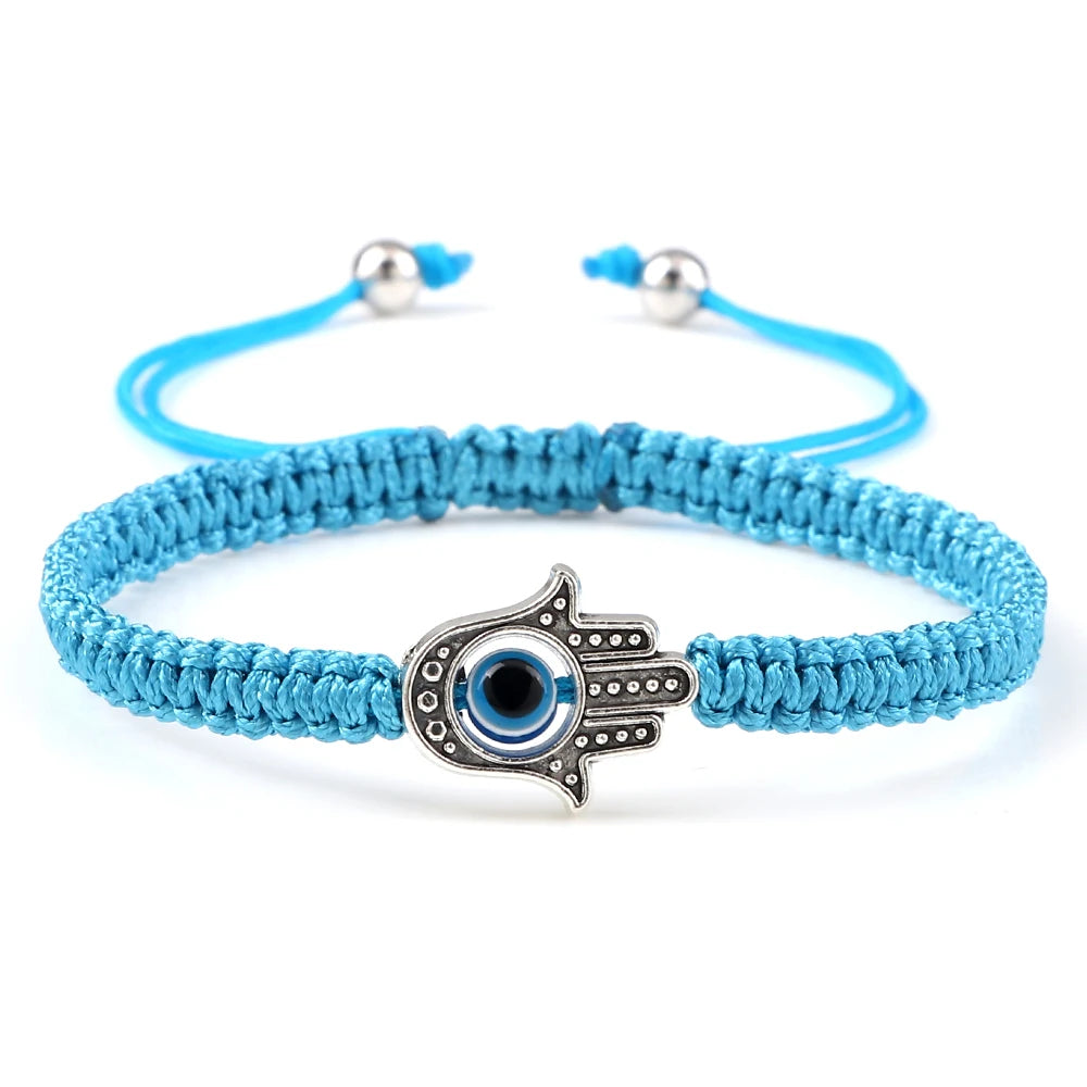 New Prayer Hand of Fatima Evil Eye Braided Bracelet Red Black Color Nylon Thread Lucky Couple Bracelet&Bangles Jewelry Men Women  (GoldenCity)