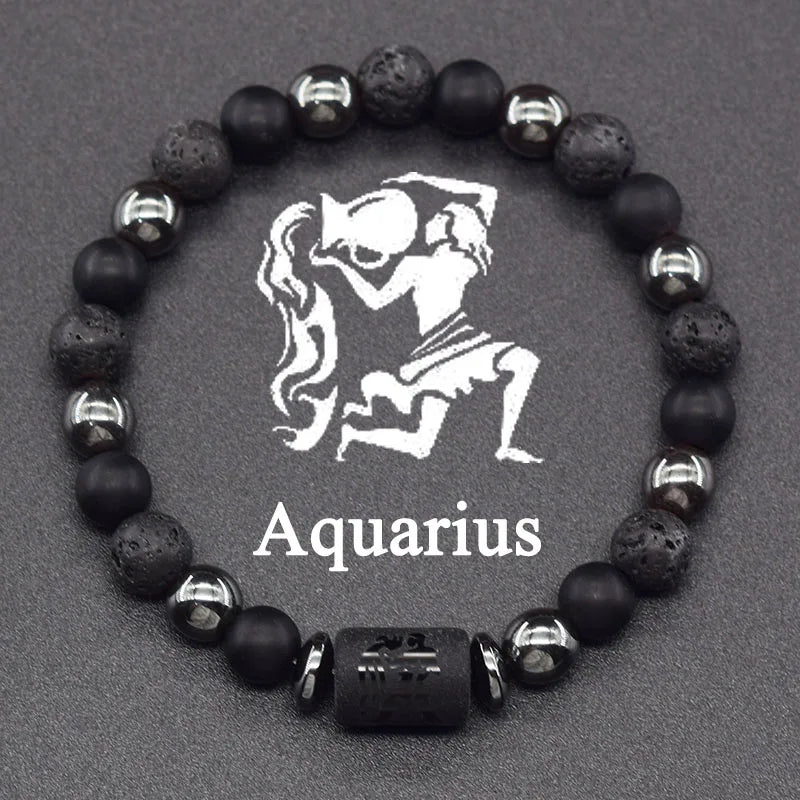 12 Constellation Signs Bracelet for Women Men 12 Zodiac Charm Bracelet Homme Capricorn Libra Leo Signs Jewelry on Hand Wholesale  (GoldenCity)