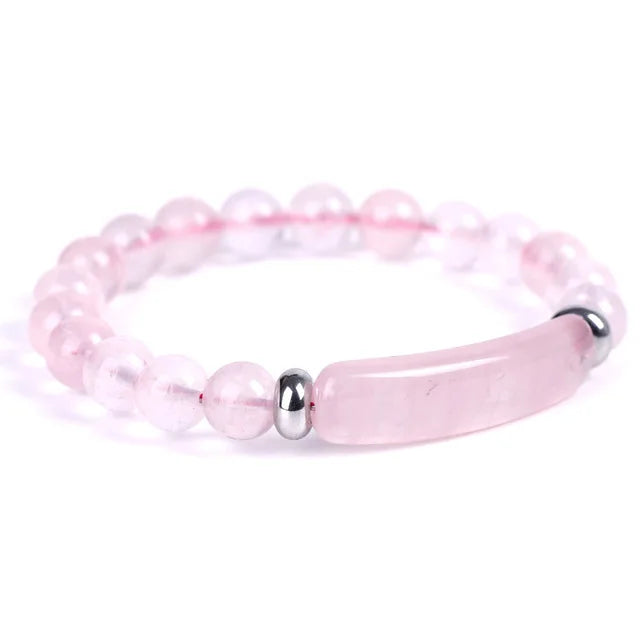 Bridge bracelet Natural Stone Crystal Druzy Rose Quartz Amethyst Gemstone Beaded Beads Bracelet for Women Girls Jewelry Gifts  (GoldenCity)