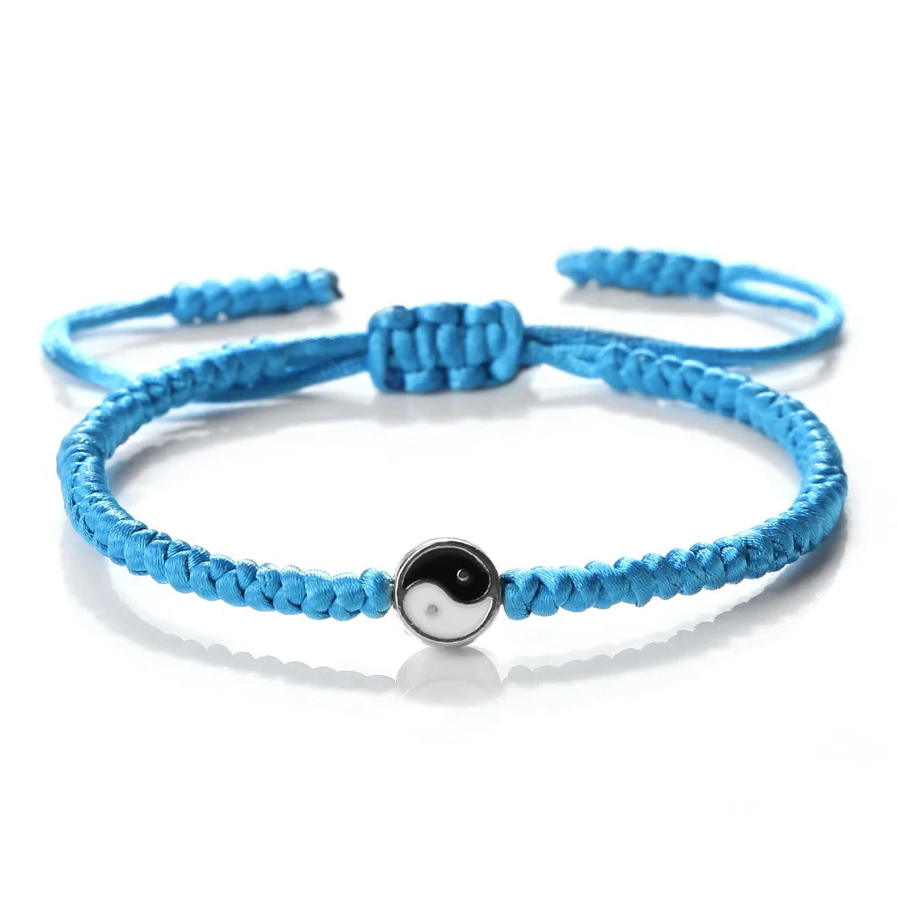 Mini Taichi Pendant Braided Bracelet Women Men Yinyang Balance Couple Bracelet&Bangles Chain Jewelry Vintage Pulsera Jewelry  (GoldenCity)