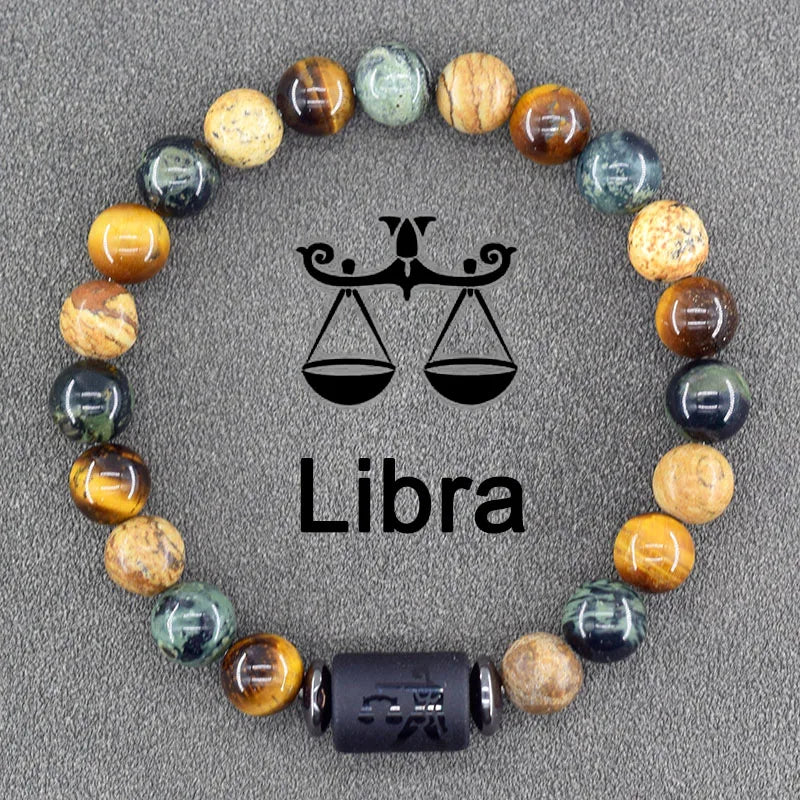 Zodiac Sign Bracelet Homme 12 Constellation Bangles Men Gemini Virgo Leo Libra Bracelet Women Friendship Gift Bracelet on Hand  (GoldenCity)