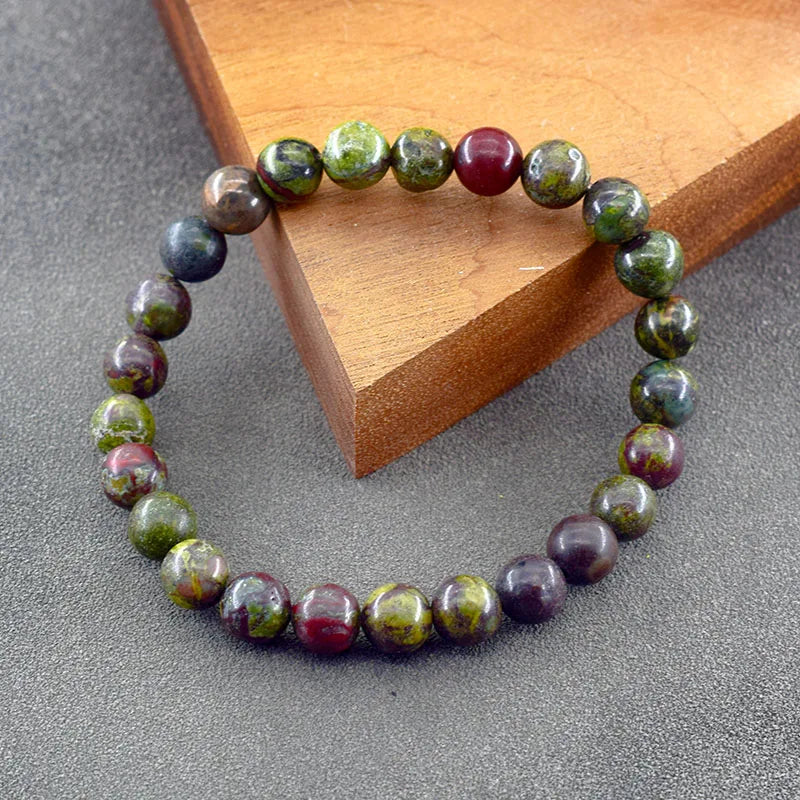 Real Natural Dragon Blood Stone Bracelet Homme Quartz Lava Tiger Eye Stone Beaded Reiki Yoga Healing Agates Jewelry for Men Gift  (GoldenCity)