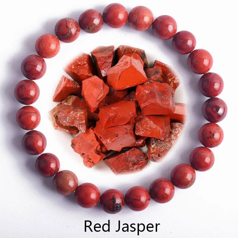 Real Natural Dragon Blood Stone Bracelet Homme Quartz Lava Tiger Eye Stone Beaded Reiki Yoga Healing Agates Jewelry for Men Gift  (GoldenCity)