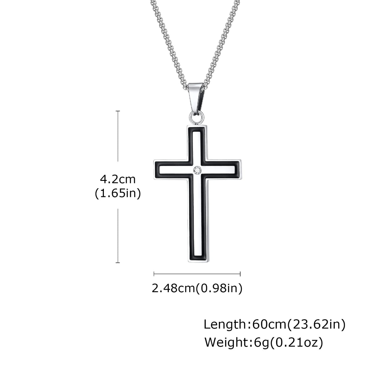 Unisex Stainless Steel Cross Pendants Neckalces, Zircon Center Inlayed Christ Cross Collar for Men Women Faith Jewelry  (GoldenCity)